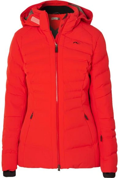 Shop Kjus Duana Quilted Down Ski Jacket In Red