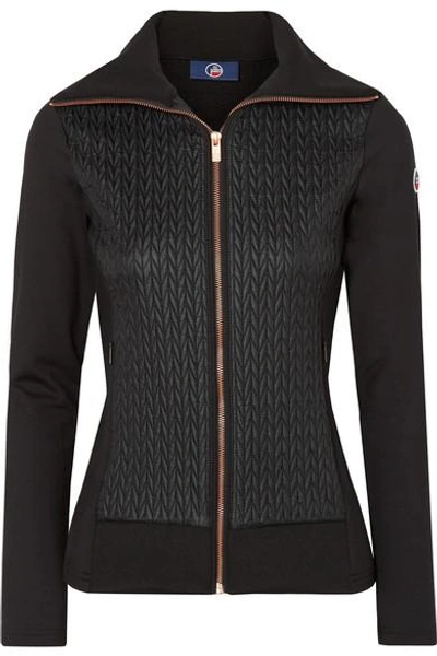 Shop Fusalp Myrtille Quilted Shell And Stretch-jersey Jacket In Black