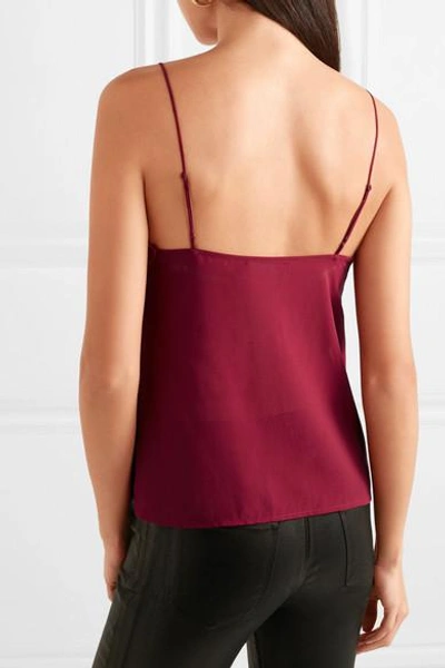 Shop J Brand Lucy Velvet And Silk-georgette Camisole In Red