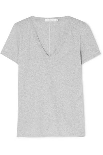 Shop Rag & Bone The Vee Pima Cotton-jersey T-shirt In Gray