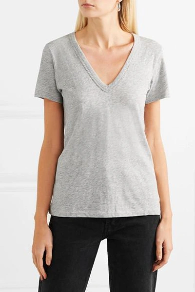 Shop Rag & Bone The Vee Pima Cotton-jersey T-shirt In Gray