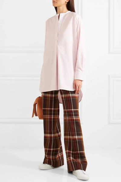 Shop By Malene Birger Tilli Striped Cotton-poplin Shirt In Baby Pink