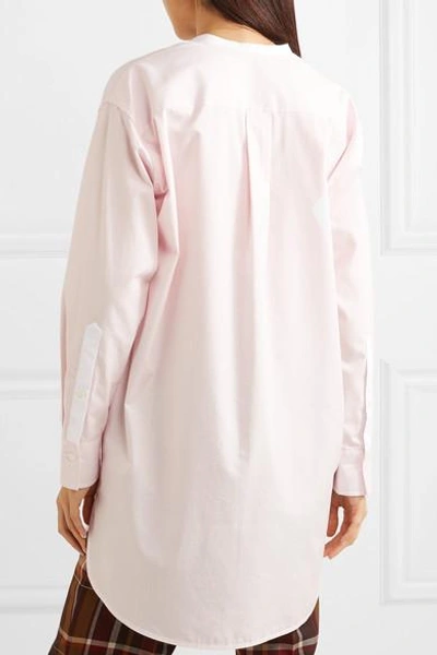 Shop By Malene Birger Tilli Striped Cotton-poplin Shirt In Baby Pink