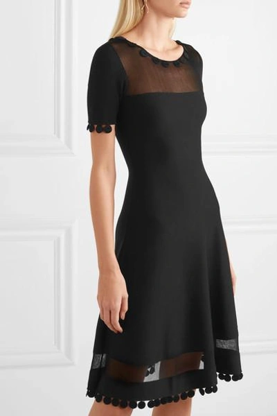 Shop Oscar De La Renta Wool-blend Dress In Black