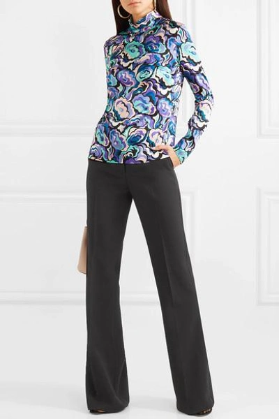 Shop Emilio Pucci Wool-blend Flared Pants In Black