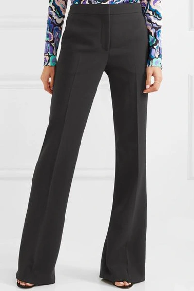 Shop Emilio Pucci Wool-blend Flared Pants In Black