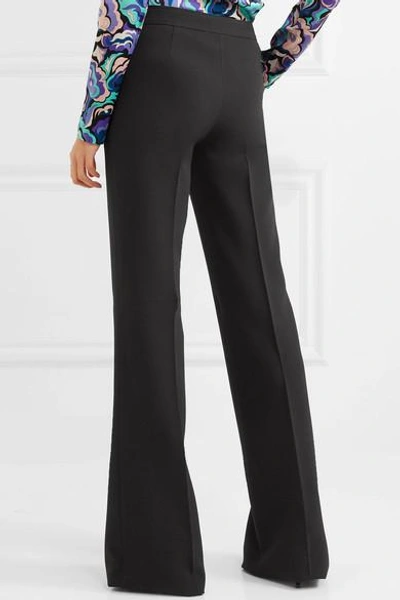 Shop Emilio Pucci Wool-blend Flared Pants In Black