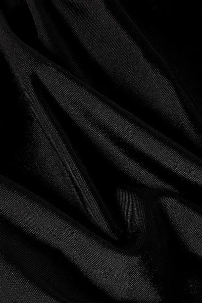 Shop Norma Kamali Bill Ruched Halterneck Swimsuit In Black