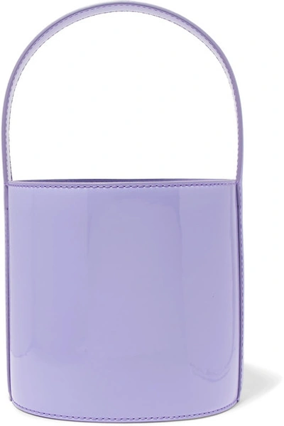 Shop Staud Bissett Patent-leather Bucket Bag In Lavender