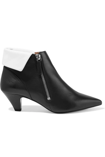 Shop Tabitha Simmons + Equipment Chrissie Two-tone Leather Ankle Boots In Black