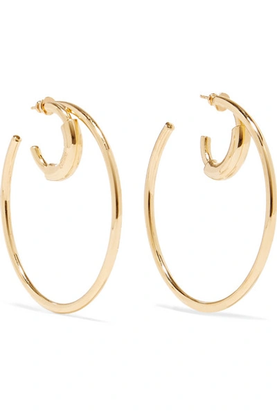 Shop Chloé Reese Gold-tone Hoop Earrings