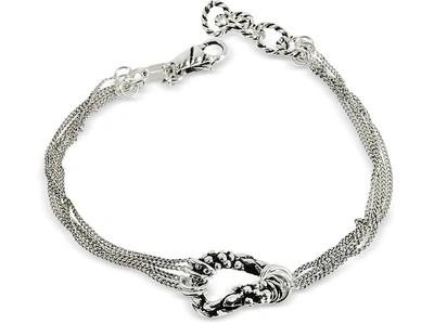 Shop Giacomo Burroni Designer Men's Bracelets Multi Chain Bracelet W/ring In Argent