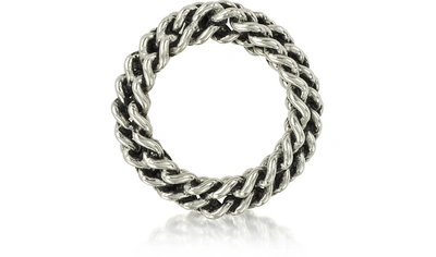Shop Giacomo Burroni Designer Men's Rings Sterling Silver Links Ring In Argenté