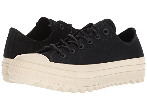 converse chuck taylor all star lift ripple ox trainers in black