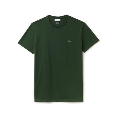 Lacoste Green Embroidered Logo T-shirt In Green
