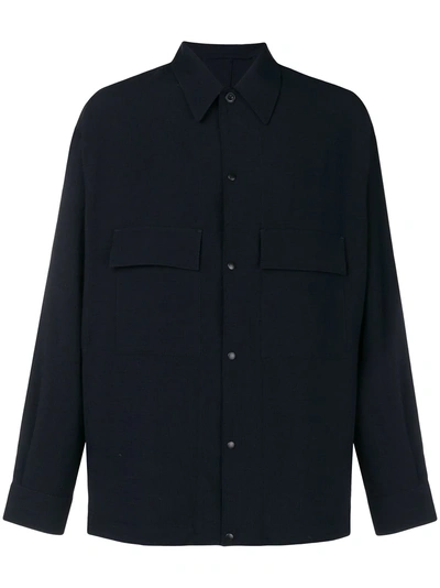 Shop Lemaire Pocket Detail Shirt In Blue