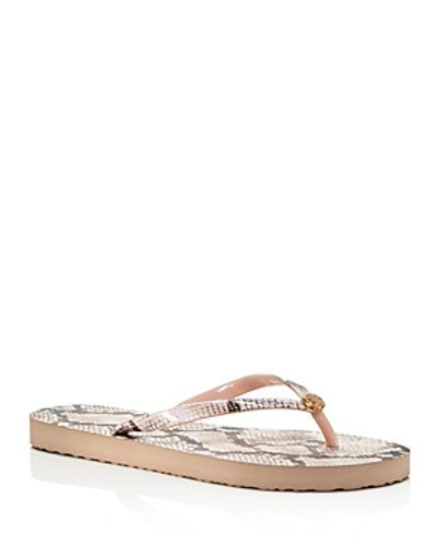 Shop Tory Burch Printed Thin Flip-flops In Sunset Blush