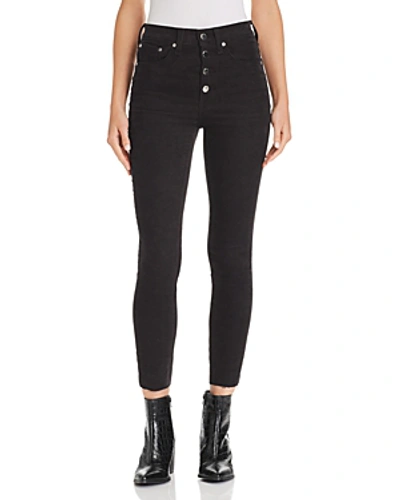 Shop Rag & Bone Rosie Corduroy Raw-edge Ankle Skinny Jeans In Black