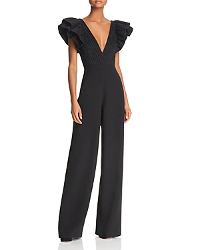 Black halo jenny ruffled jumpsuit on sale