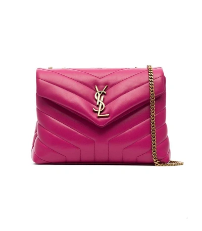 Saint Laurent Lou Leather Belt Bag in Pink