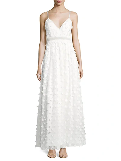 Shop Nicole Miller 3d Floral Gown In Ivory