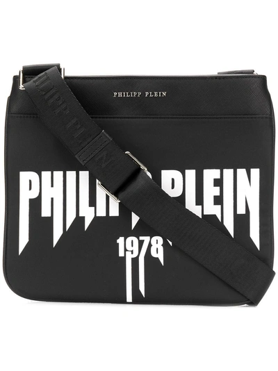 Shop Philipp Plein Front Logo Messenger Bag In Black