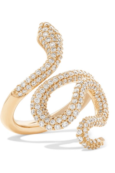 Shop Ole Lynggaard Copenhagen Snake Medium 18-karat Gold Diamond Ring