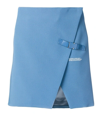 Shop Off-white Stretch Wallet Mini Skirt In Blue
