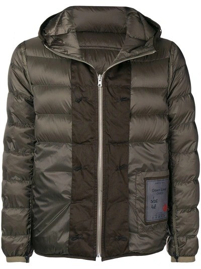 Shop Ten C Hooded Padded Jacket In Green