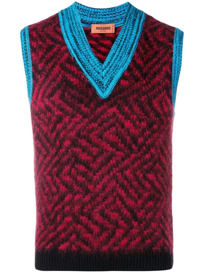 Shop Missoni Knitted Vest - Red