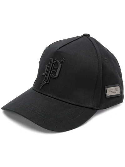 Shop Philipp Plein Gothic Baseball Flat Cap In Black
