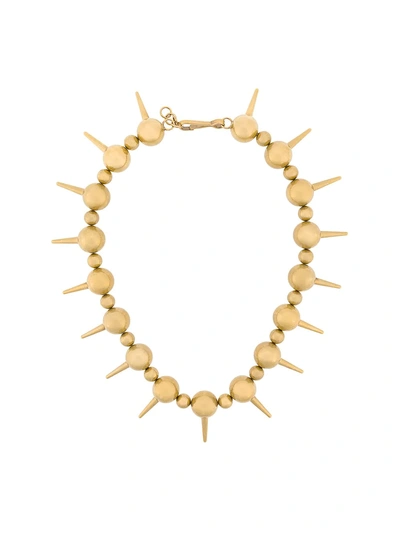 Shop Balenciaga Spike Necklace In Gold