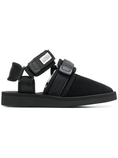 Shop Suicoke Buckled Slippers - Black