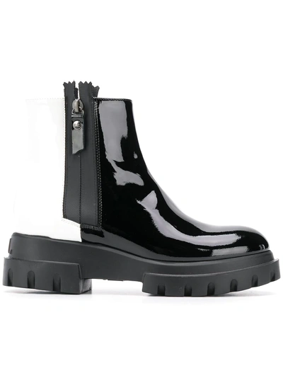 Shop Agl Attilio Giusti Leombruni Agl Two-tone Ankle Boots - Black