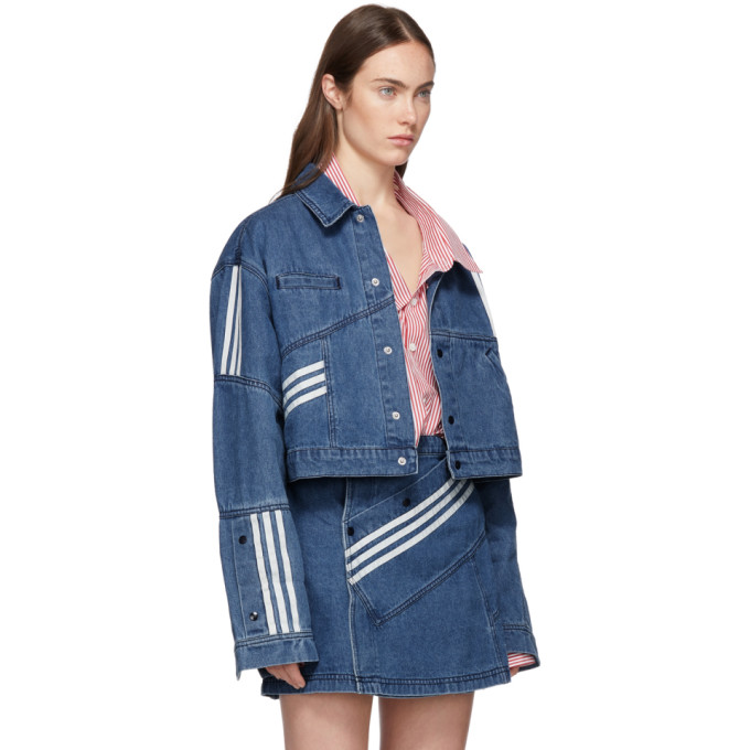 adidas originals x danielle cathari diagonal side stripe denim jacket