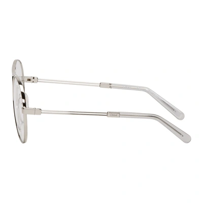 Shop Chloé Chloe Silver Jacky Aviator Glasses