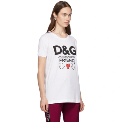 Shop Dolce & Gabbana White 'friends' T-shirt In Hwu04 White