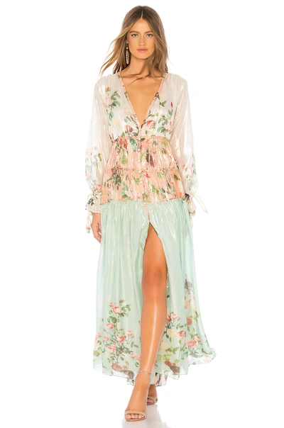Shop Rococo Sand Ruched Long Dress In Multi