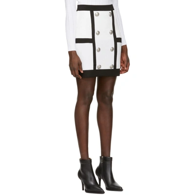 Shop Balmain White Tube Miniskirt In C5233 Bl/nr