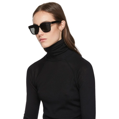 Shop Saint Laurent Black Sl M40 Sunglasses In 003 Black