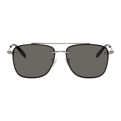 Shop Alexander Mcqueen Grey Rimless Sunglasses In 001 Lgtruth