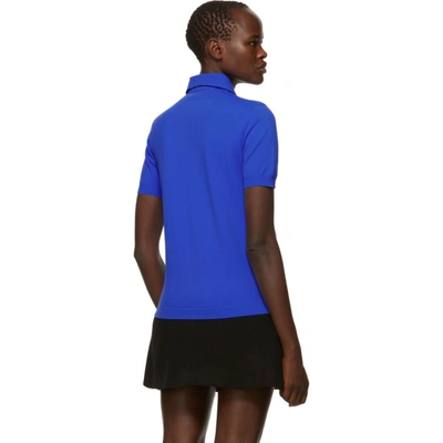 Shop Miu Miu Blue Logo Patch Polo In F0016 Bluet