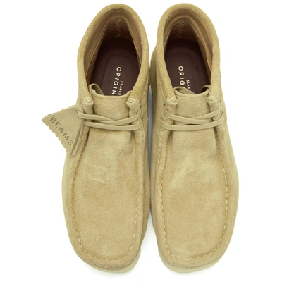 Shop Clarks Originals Beige Beams Edition Suede Wallabee Gtx Boots In Maple Suede