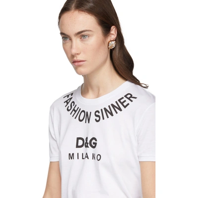 Shop Dolce & Gabbana Dolce And Gabbana White Fashion Sinner T-shirt