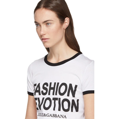 Shop Dolce & Gabbana Dolce And Gabbana White Fashion Devotion T-shirt In W0800 White