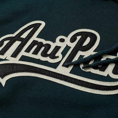 Shop Ami Alexandre Mattiussi Ami X End. Collegiate Logo Hoody In Green