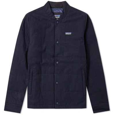 Patagonia Recycled Wool Bomber Jacket In Blue | ModeSens