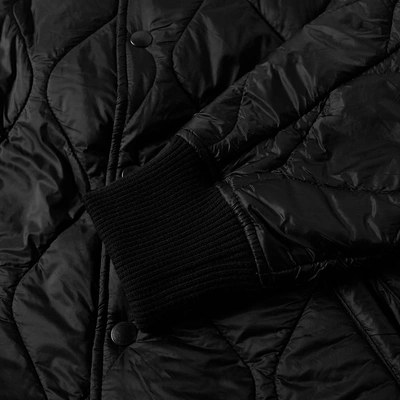 Shop Save Khaki Quilted Nylon Warm Up Bomber Jacket In Black