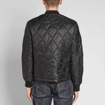 Shop Save Khaki Quilted Nylon Warm Up Bomber Jacket In Black
