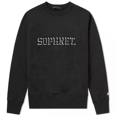 Shop Sophnet . Embroidery Logo Crew Sweat In Black